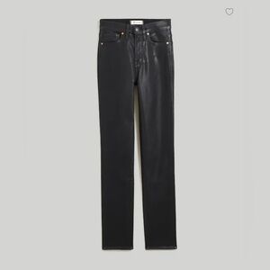 Madewell Stovepipe Jeans in True Black Wash Coated Edition Size 33 NWT